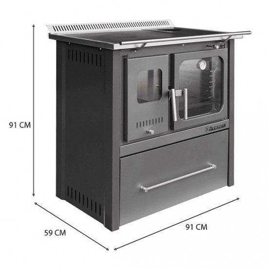 Cocina a Leña M90 Gris con Kit de Cañones 6" Alcazar