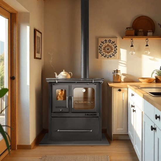 Cocina a Leña M90 Gris con Kit de Cañones 6" Alcazar