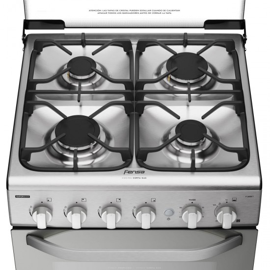 COCINA A GAS F-2608T INOX 4Plt FENSA