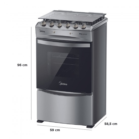 COCINA A GAS MCG-4QPI24NS 4Plt MIDEA