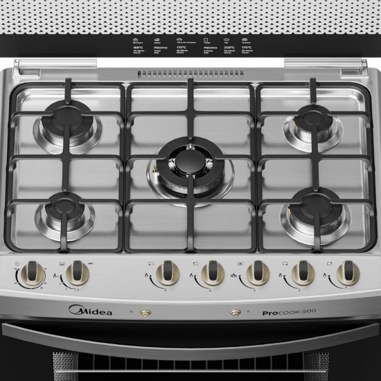 Cocina a Gas 5 Platos MCG-5QPI30NS Midea