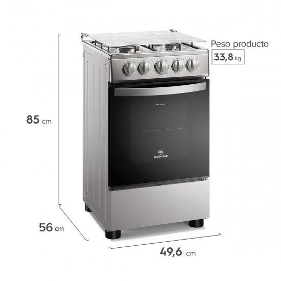 Cocina a Gas 4 Platos FM4LS Inox Mademsa