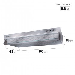 Campana de Cocina 90 cm MX U190S Inox Mademsa