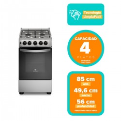 Cocina a Gas 4 Platos FM4ES Silver Mademsa