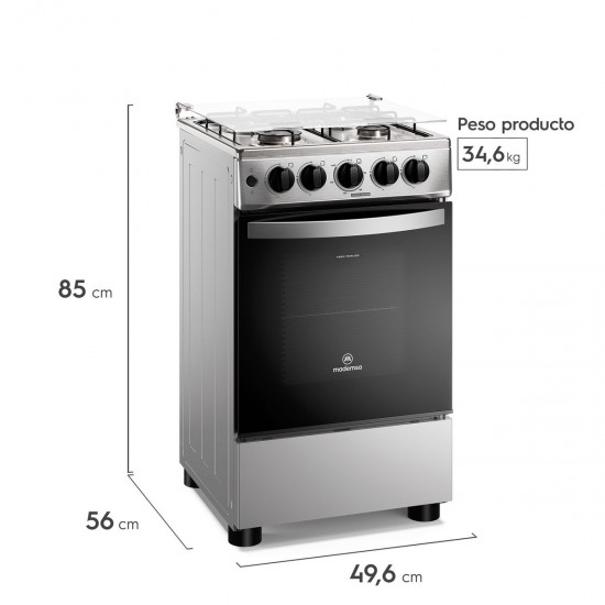 Cocina a Gas 4 Platos FM4ES Silver Mademsa
