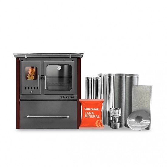 Cocina a Leña M90 Burdeo con Kit de Cañones 6" Alcazar