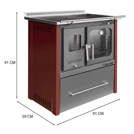 Cocina a Leña M90 Burdeo con Kit de Cañones 6" Alcazar