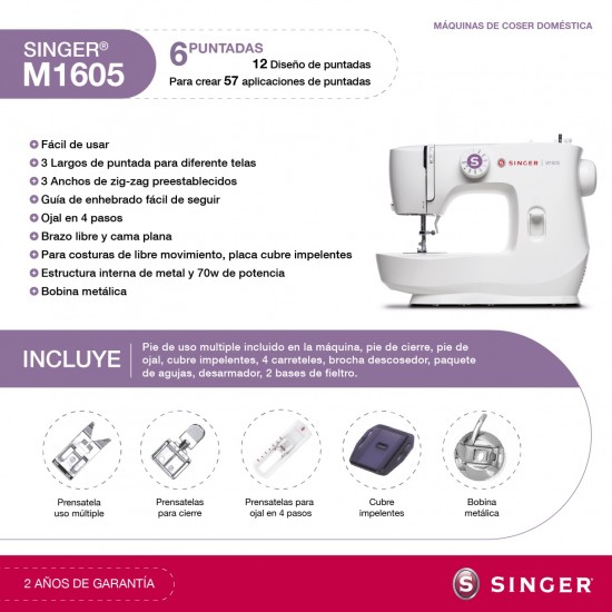 Máquina de Coser M1605 Singer