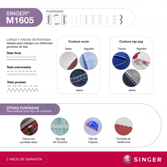 Máquina de Coser M1605 Singer