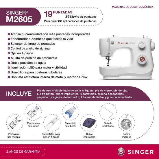 Máquina de Coser M2605 Singer