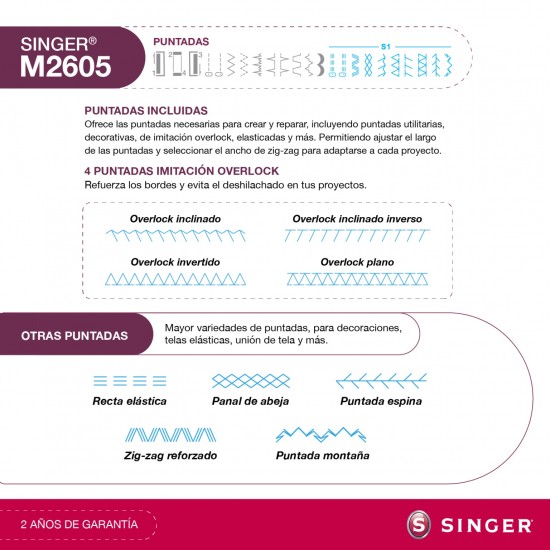 Máquina de Coser M2605 Singer
