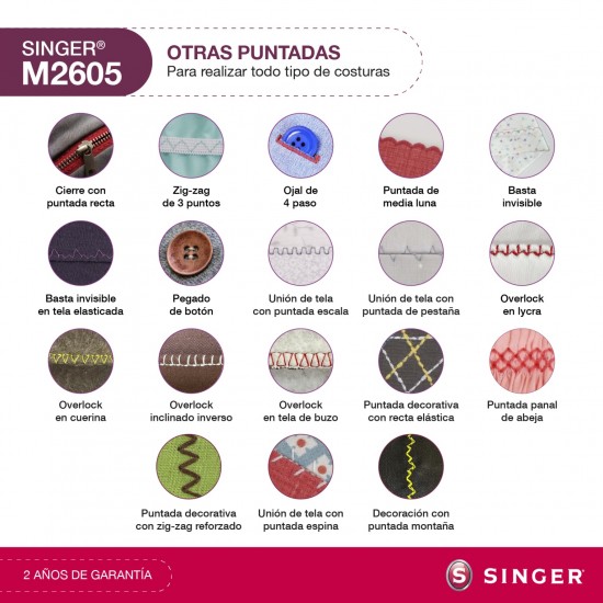 Máquina de Coser M2605 Singer