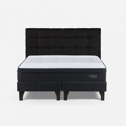 Cama Tempo Super King + Respaldo Issey Grafito Rosen