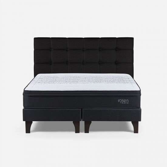 Cama Tempo Super King + Respaldo Issey Grafito Rosen