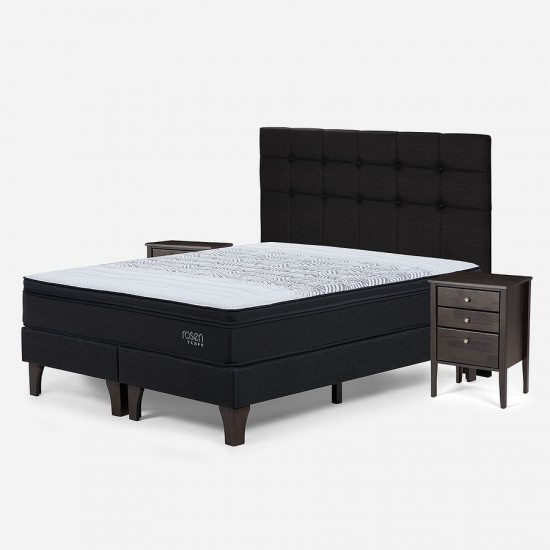 Cama Tempo Super King + Muebles Issey Grafito Rosen