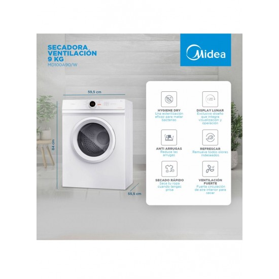 SECADORA MD100A9/W 9 KG MIDEA