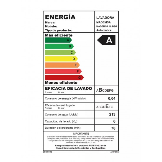 Lavadora Automática 18BZG de 18 Kg Mademsa