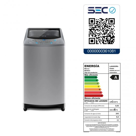 Lavadora Automática Premium Care 20SZ de 20 Kg Fensa