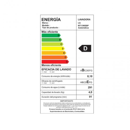 Lavadora WT13WPBPK ABWPECL de 13 Kg LG