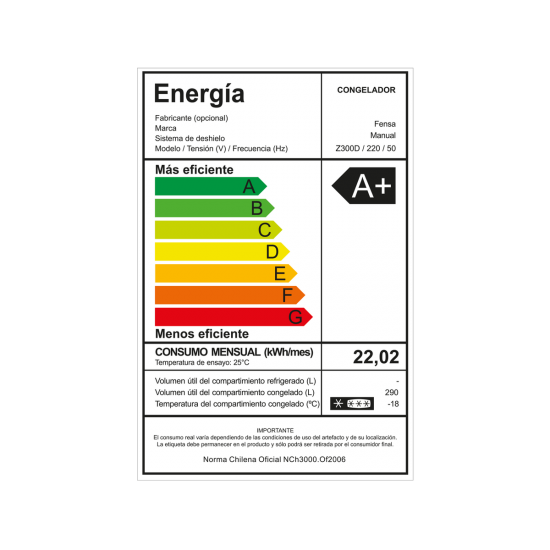 Congelador Z300-D Horizontal Fensa