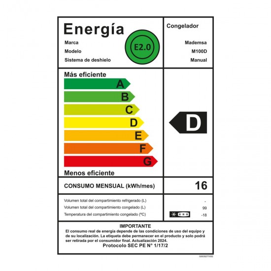 Congelador Dual M100D de 99 Lt Frío Directo Mademsa