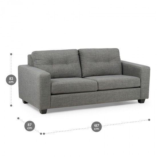 Sofá Mira 3 Cuerpos Zander Gris Rosen