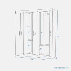 Closet Laredo 6 Puertas Cerezo CIC