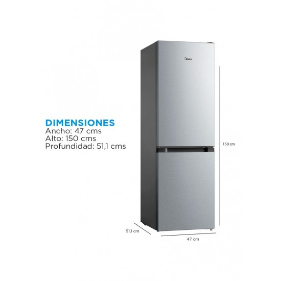 REFRIGERADOR MDRB241FGE50 SILVER DE 169 LT MIDEA