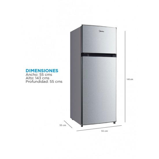 REFRIGERADOR MDRT294FGE50 SILVER DE 207 LTS MIDEA